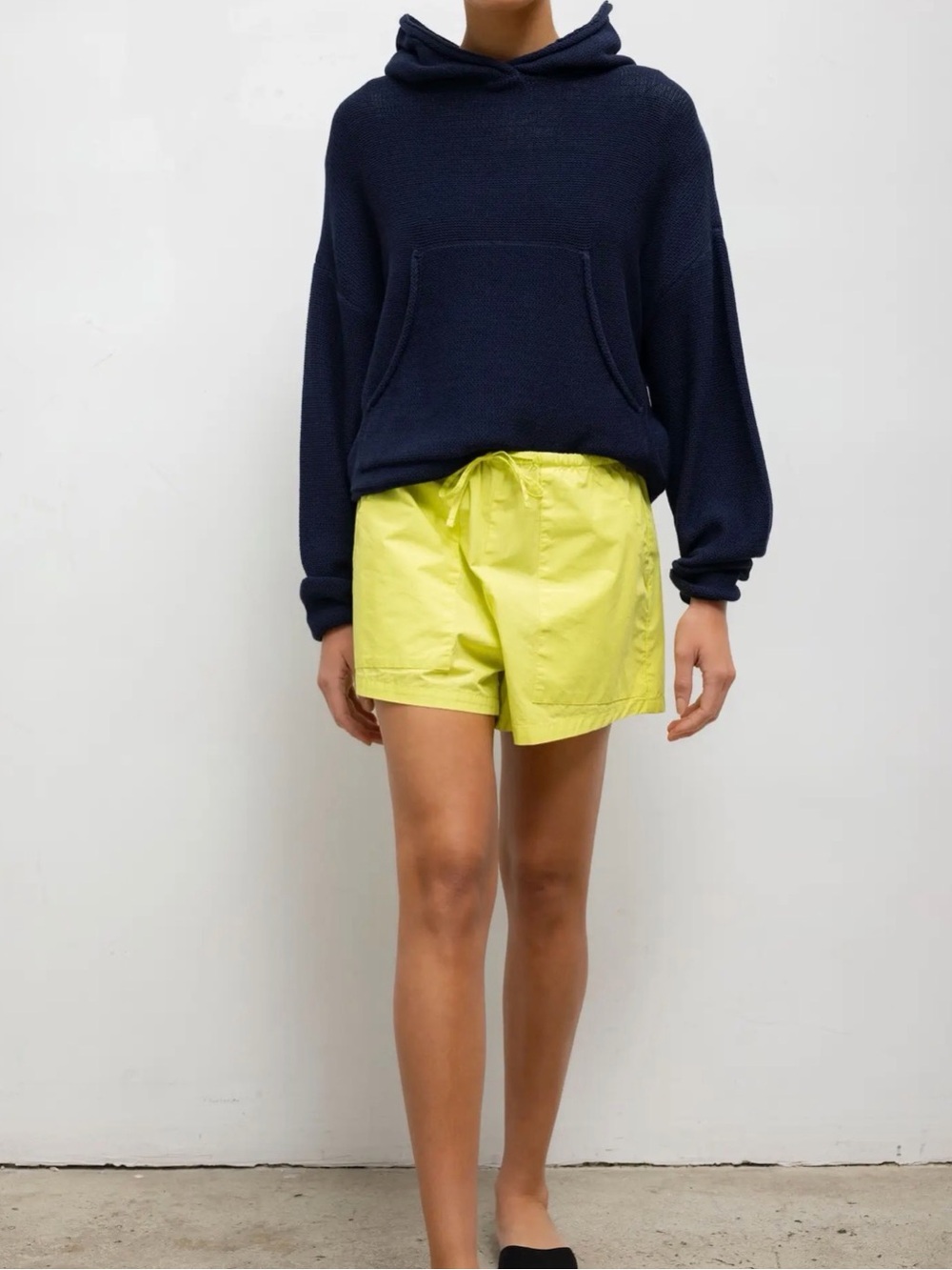 LESET Chartreuse Yellow Kyoto Pocket Shorts S excellent - Picture 2 of 5